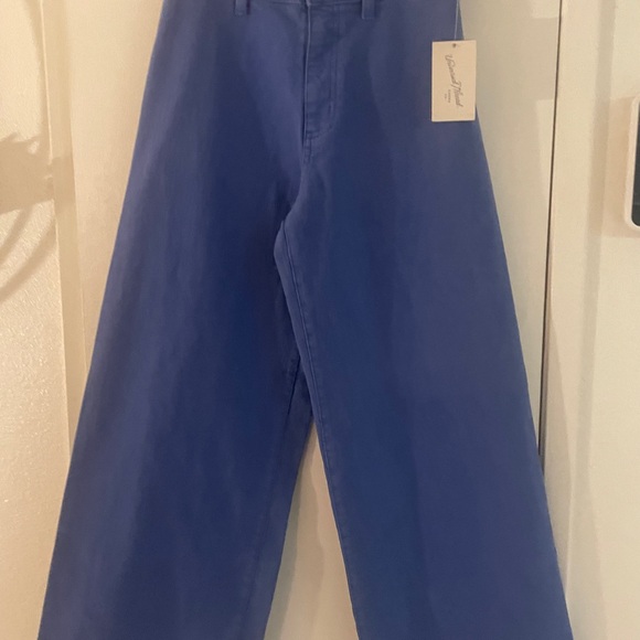 Universal Thread Blue Wide Leg Pants NWT High Rise Cropped Size 2 - Picture 4 of 8